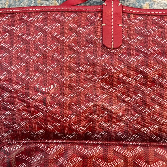 Goyard Saint Louis Tote Bad Red PM Coated Canvas - Picture 11 of 15